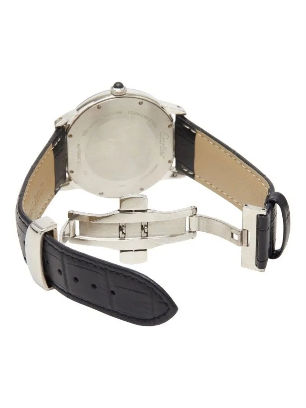 Cartier Ronde Croisiere de Watch Gray Silver Black Stainless Steel